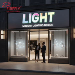 لافتات حائط ثلاثية الأبعاد مخصصة بأحرف وشعارات RGB متغيرة الألوان للمكاتب والمباني التجارية والحانات والمقاهي - Product Image 1