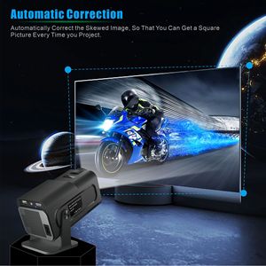 HY320 Mini taşınabilir projektör ile Full HD Bluetooth 5.2 USB bağlantısı için Android 13 160ANSI otomatik Keystone düzeltme