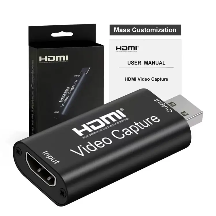 Carte de capture vidéo USB 2.0 vers HDMI sortie d'entrée 4K30Hz 1080p60Hz Carte de capture vidéo HDMI