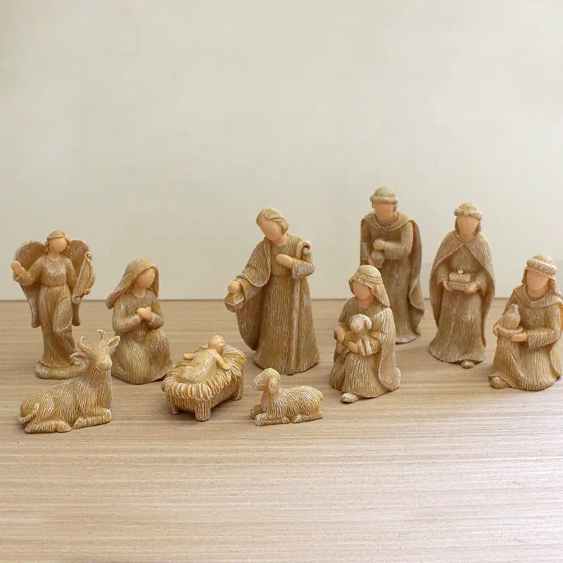 Nacimiento navideno de Baby Jesus un conjunto 10PCs estatuas escultura cristiana arte