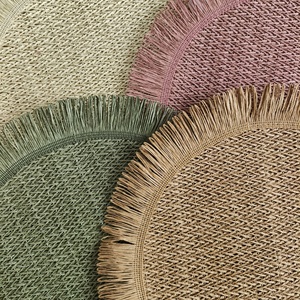 圆形装饰纸餐垫手工编织餐垫 - Product Image 6