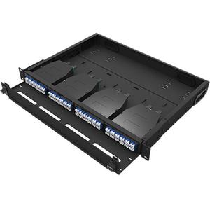 Fibertel 1U滑动式光纤接线板-48光纤容量，用于数据中心和电信网络布线的冷轧钢 - Product Image 1