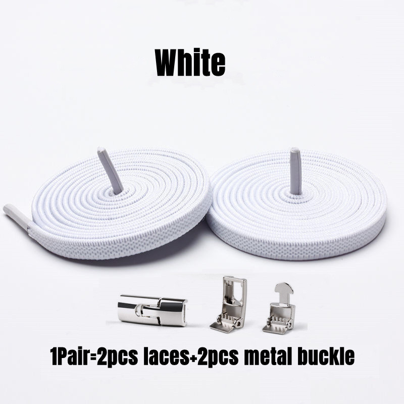 White laces with silver buckle