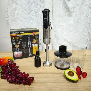 4 in 1 Blender seti 4 bıçak gümüş yüksek hızlı Blender çok fonksiyonlu ticari mikser el mikseri - Product Image 3