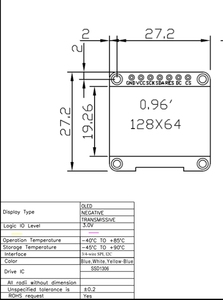 Kleine Größe OLED 128x64 0.96 "7 PIN OLED Bildschirm Grafik Monochrome OLED Display Modul