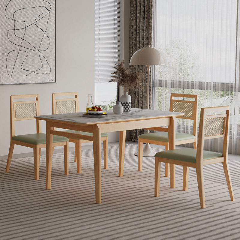 Table à manger rectangulaire de 1,4 mètre avec 4 chaises