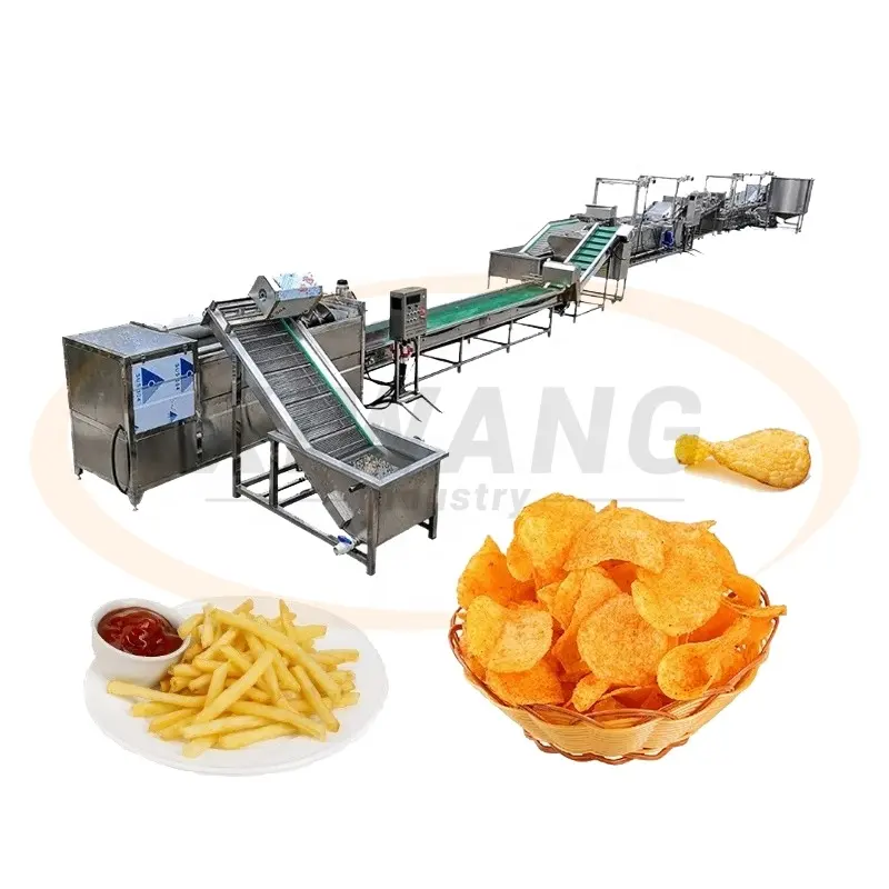 Ligne de production industrielle et commerciale de frites machine de fabrication de chips frites entièrement automatique