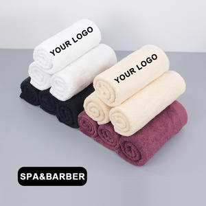 صالون تجميل بشعار مخصص مضاد للبلاش مادة قطنية سوداء اللون تدعم التطريز ومناشف باردر القياسية - Product Image 1