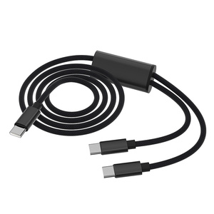 สายชาร์จเร็วแบบ2 in 1กำลังสูง100วัตต์พร้อมพอร์ตคู่สำหรับการชาร์จและสายข้อมูลประเภท C ถึง Type-C - Product Image 1
