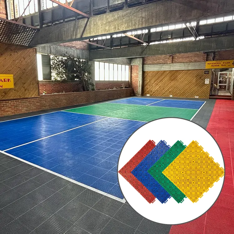 Portable pp Interlocking Floor tile Outdoor modular Sports floor for basketball courts