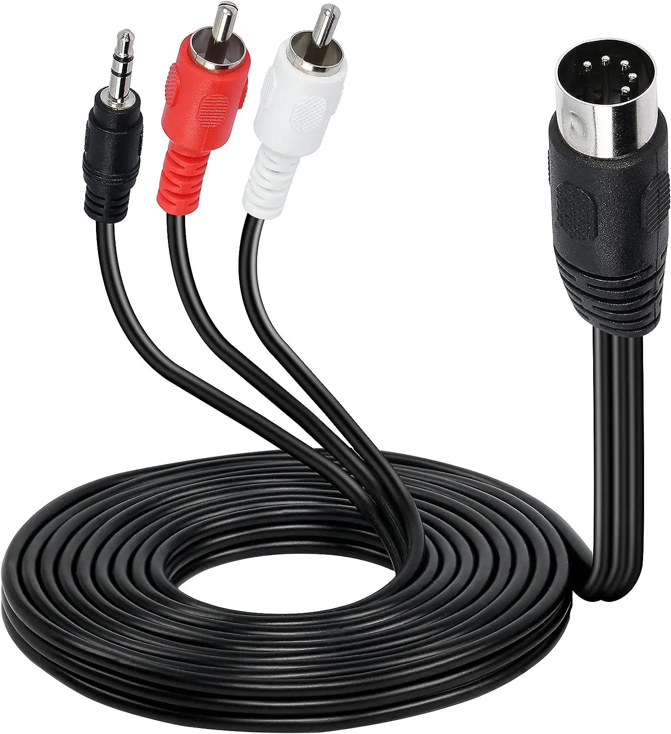 Din MIDI 5-poliger Stecker an 2 Cinch/3,5-mm-TRS-Stereo-AUX-Adapter kabel für den Signal ausgang von Radio-Audio-Geräten