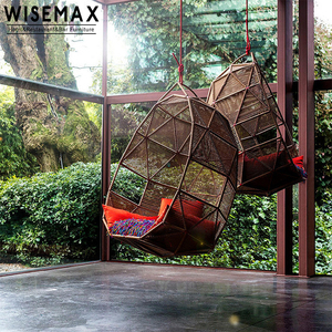 WISEMAX家具屋外家具吊りバスケット鳥の巣ウィッカーチェアガーデンベッドロッキングチェアスイング用Chaiseラウンジチェア