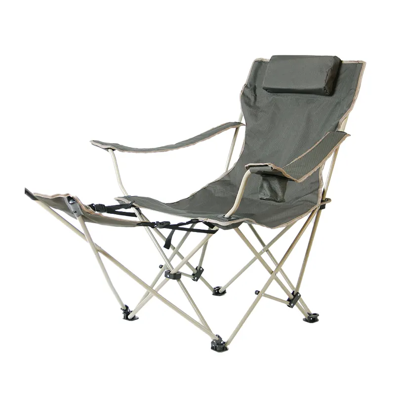 New Design Outdoor Portable Sit-Lie Dual-Use Folding Chair With Footrest Beach Armchair Leisure Camping Chair Fishing Recliner