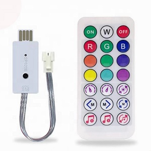 USB светодиодный контроллер WS2812B адресуемый RGB светодиодный светильник 5 В 600 пикселей 21 ключ ИК пульт дистанционного управления приложением SP620E Мини светодиодный контроллер - Product Image 1
