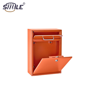 CHNSMILEニュースタイルレッドメタルパーセルボックスホームメールボックスキーロックカスタムポストボックス付き - Product Image 3