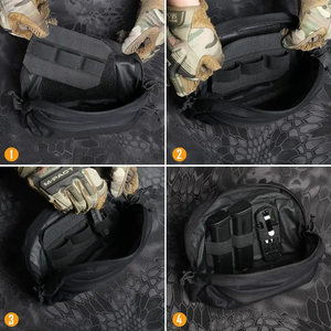 2 adet elastik döngü paneli cırt cırt organizatörler eklemek eki kanca raptiye ile taktik çanta eklemek elastik tutucu - Product Image 3