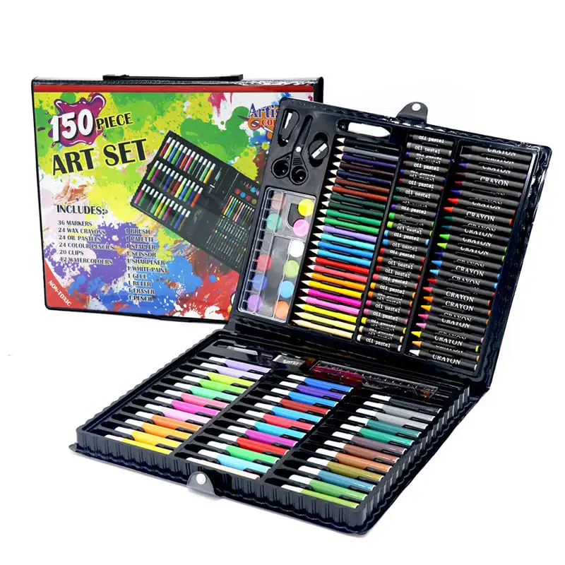 150 adet fabrika fiyat boyama kalemler çocuk suluboya fırçası takım çocuklar sanat malzemeleri geri okul hediyeler sanat 150 adet boya seti
