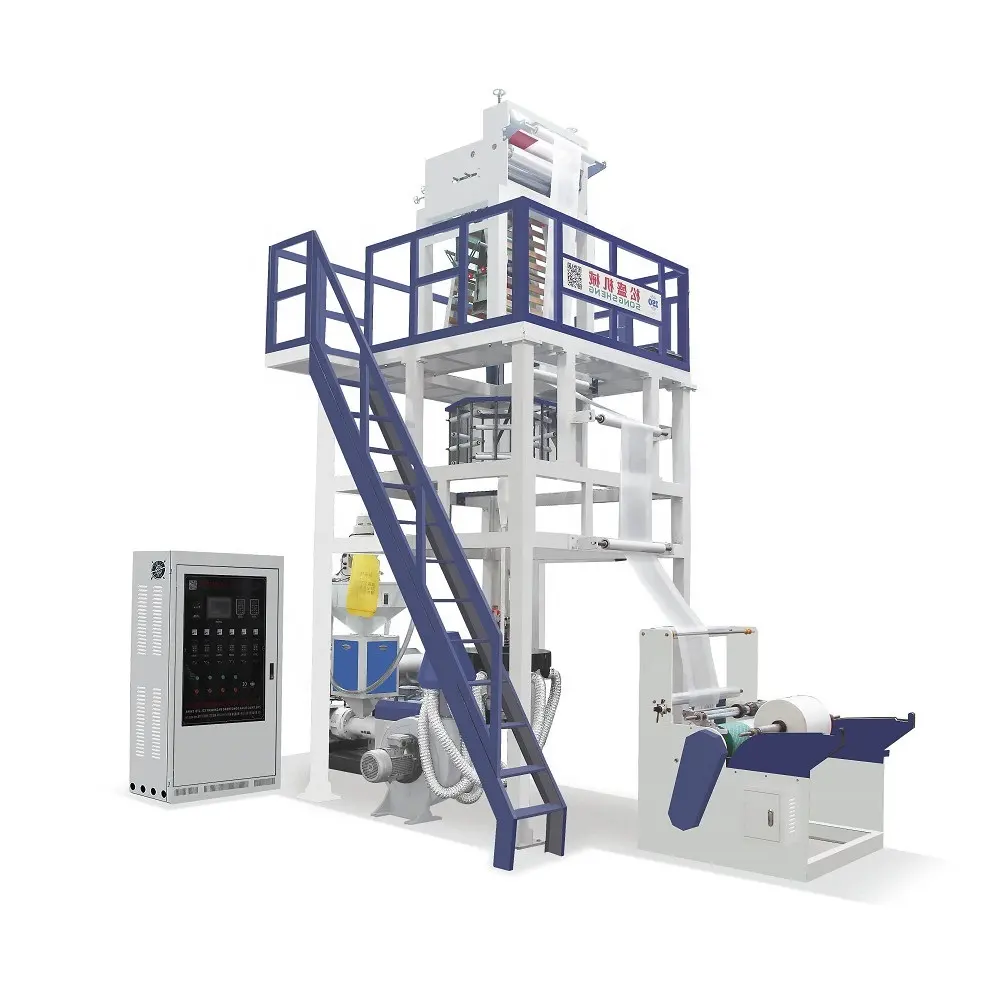 Máquina sopladora de película plástica de coextrusión de 2 capas de alta velocidad para extrusión de botellas HDPE LDPE ABA PLC Core Components