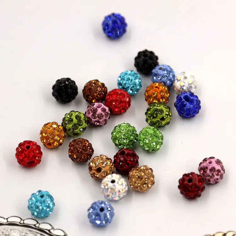 Wholesale Crystal 4mm 6mm 8mm 10mm Colorful Rhinestone Disco Ball Loose Beads, Full Of Diamonds DIY Bracelet Spacer Beads