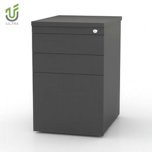 Tekerlekler üzerinde IULTRA taşınabilir dosya dolabı, yazıcılar ve malzemeleri için üst raflı 2 çekmeceli ahşap dosya sepeti - Product Image 4