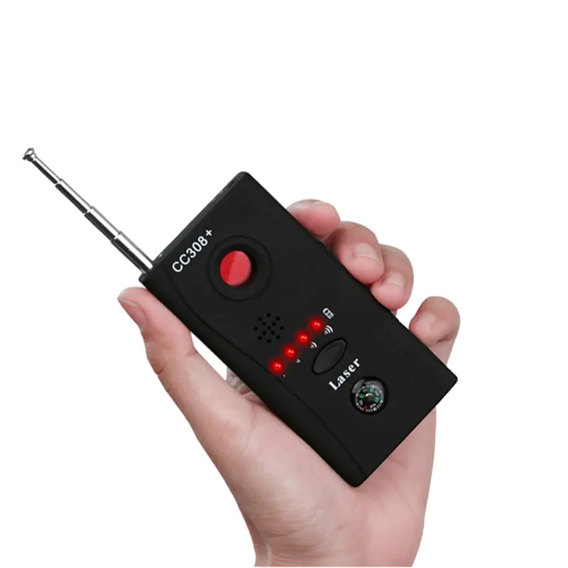 كاشف اشعاع لاسلكي CC308+ صغير ضد التجسس اشارة RF كاشف كاميرا خفية عدسة الليزر GSM جهاز مكتشف