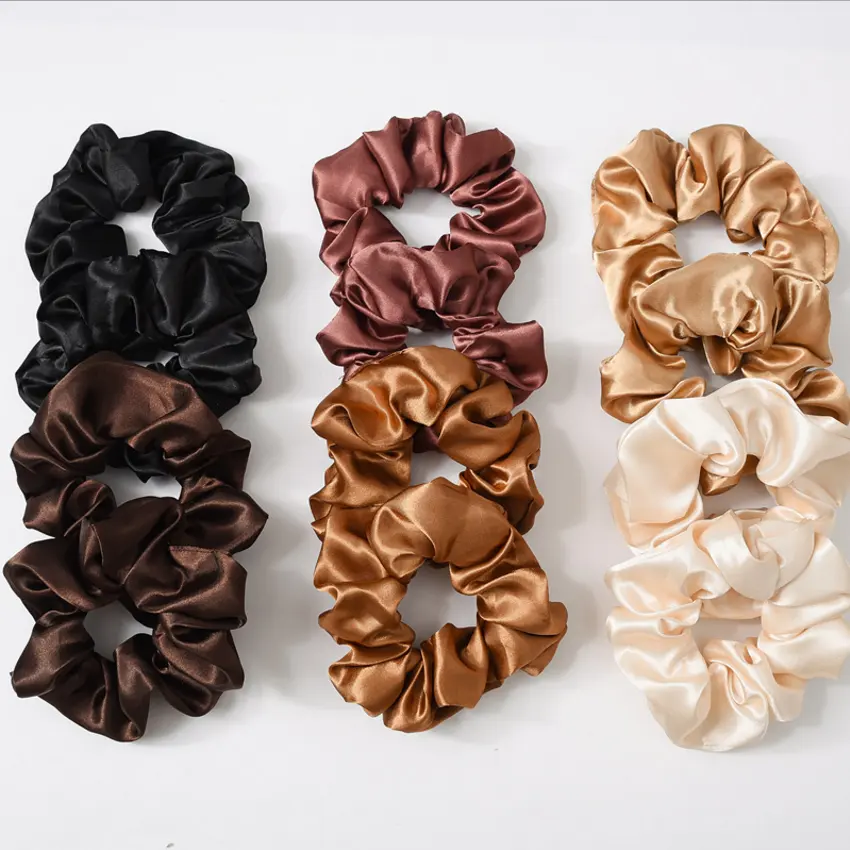 Commercio all'ingrosso di New Style Raso Fascia Elastica Dei Capelli di Grandi Dimensioni In Tessuto Scrunchies Accessori Per Capelli Per Le Donne