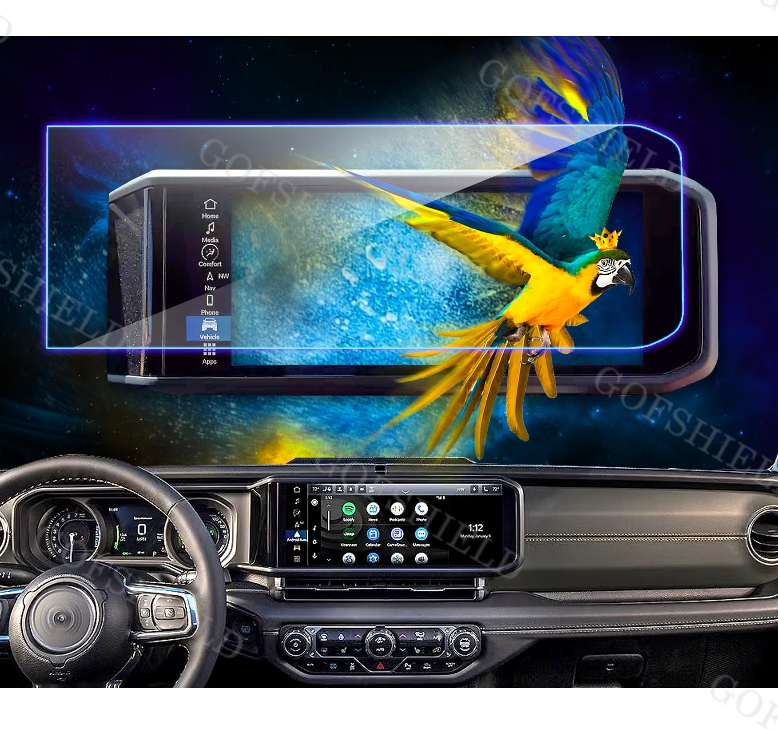 Para Jeep Wrangler 12,3 pulgadas