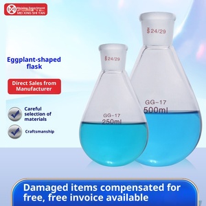 Bình Solanum bình đơn miệng đáy tròn hình Quả lê bình phản ứng thiết bị bay hơi quay bình cao Borosilicate trong suốt - Product Image 2