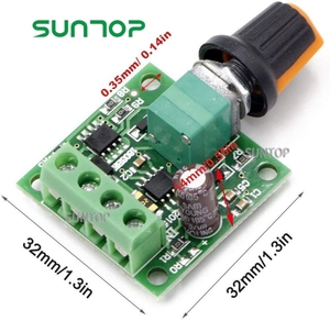 RR-PWM-15V regolatore di velocità del motore a bassa tensione Dc 1.8v 3v 5v 6v 12v, 2A PWM - Product Image 3