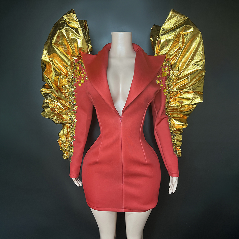 Red with gold
