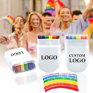 Biểu Tượng Tùy Chỉnh Cầu Vồng 6 Màu Sắc Bút Chì Màu Có Thể Giặt Bóng Đá Thể Thao Sự Kiện Mặt Sơn Caryons Cho Đảng Lễ Hội Khuyến Mại Crayon - Product Image 1