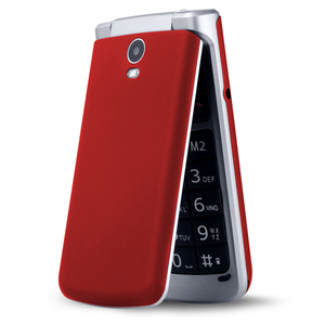 Handy Red Dual Sim Dual Mobile <strong>Phones</strong> Keypad <strong>Senior</strong> Flip <strong>Phone</strong> with <strong>Camera</strong> - Product Image 1