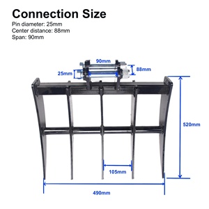 厂家批发挖掘机根耙0.8吨科贝尔科挖掘机倾斜铲斗耙日立 - Product Image 2