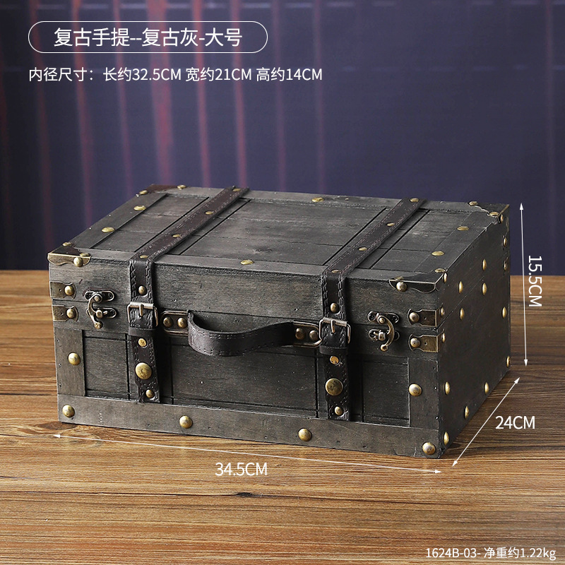 Sac à main rétro 1624B-03 - Gris rétro - Grande taille 49,4 cm