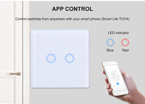 Makegood 2 Gang2WayスマートスイッチEU標準タッチパネルwifiスイッチAlexa & GoogleホームコントロールWifiスマートライトスイッチ - Product Image 4