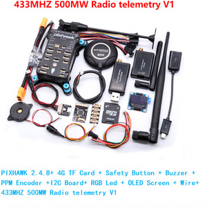 Pixhawk 2.4.8 Flugsteuerung + I2C + RGB + OLED + PPM + Stoßdämpfung + Halterung + M8N GPS + 433 MHz 500 MW - Product Image 1