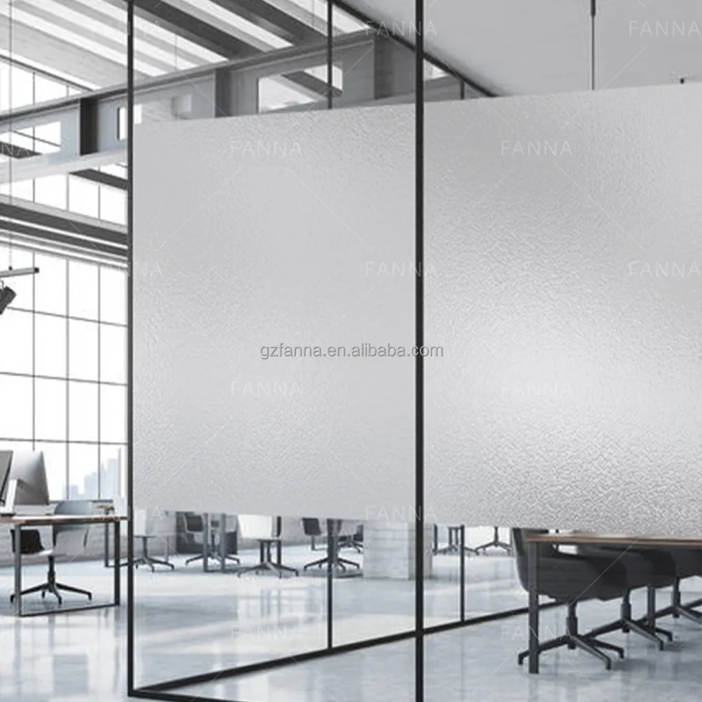 1,22x50M Matt Frosted Privacy Office Glass Window Films Vinilo de vidrio autoadhesivo para Decoración