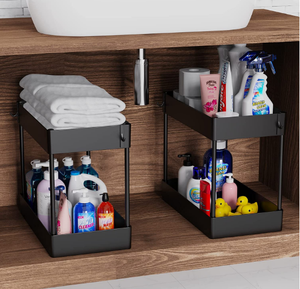 Multi Function 2 Tier Under Sink <strong>s</strong> and Storage Kitchen Storage <strong>Rack</strong> 2 Pack Under Sink Plastic <strong>Dish</strong> <strong>Rack</strong>