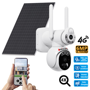 AnxinshiソーラーカメラデュアルレンズソーラーパワーPTZカメラP2Pネットワーク4G Tow Way音声屋外防犯カメラ - Product Image 2