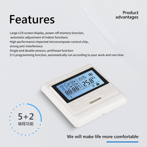 M63 Elektrische Fußboden heizgeräte Wöchentliche Zirkulation Digitale Programmierung LCD-Bildschirm thermostat - Product Image 2