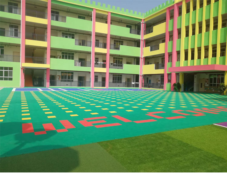 High Quality Interlocking Tiles Futsal Floor PP Plastic Suspended Modular Indoor Purple Yellow Green Hockey Basketball Red White