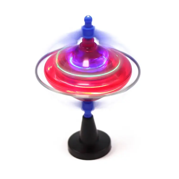 ベビーキッズ最高のおもちゃ教育的な創造的な魔法のプラスチックフラッシュ音楽UFOスピニングトップ