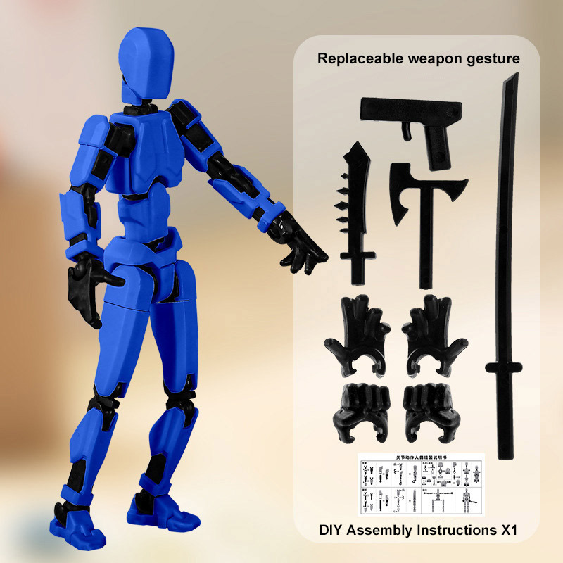 Arma de Mech-4 azul grande 4 modo