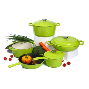 Chất lượng cao 5 Piece men gang <span class=keywords><strong>Cookware</strong></span> <span class=keywords><strong>Set</strong></span> soong Hà Lan lò súp & chứng khoán chậu chiên chậu và chảo Bộ - Product Image 5