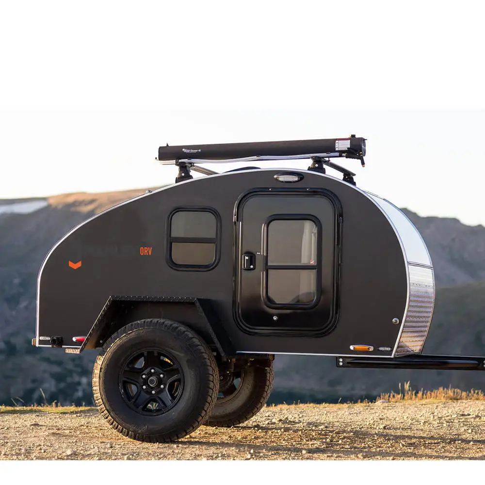 Penjualan baru off-road kecil karavan air mata Kemah perjalanan trailer dengan tenda motor rumah