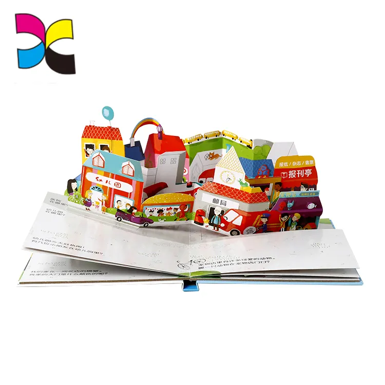 Personalize de fábrica 3d efeito de desenhos animados, flip pop-up, livro, impressão