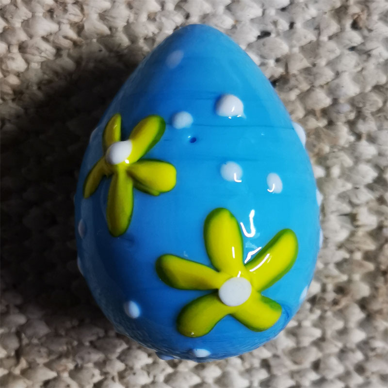 Opaque blue with flower