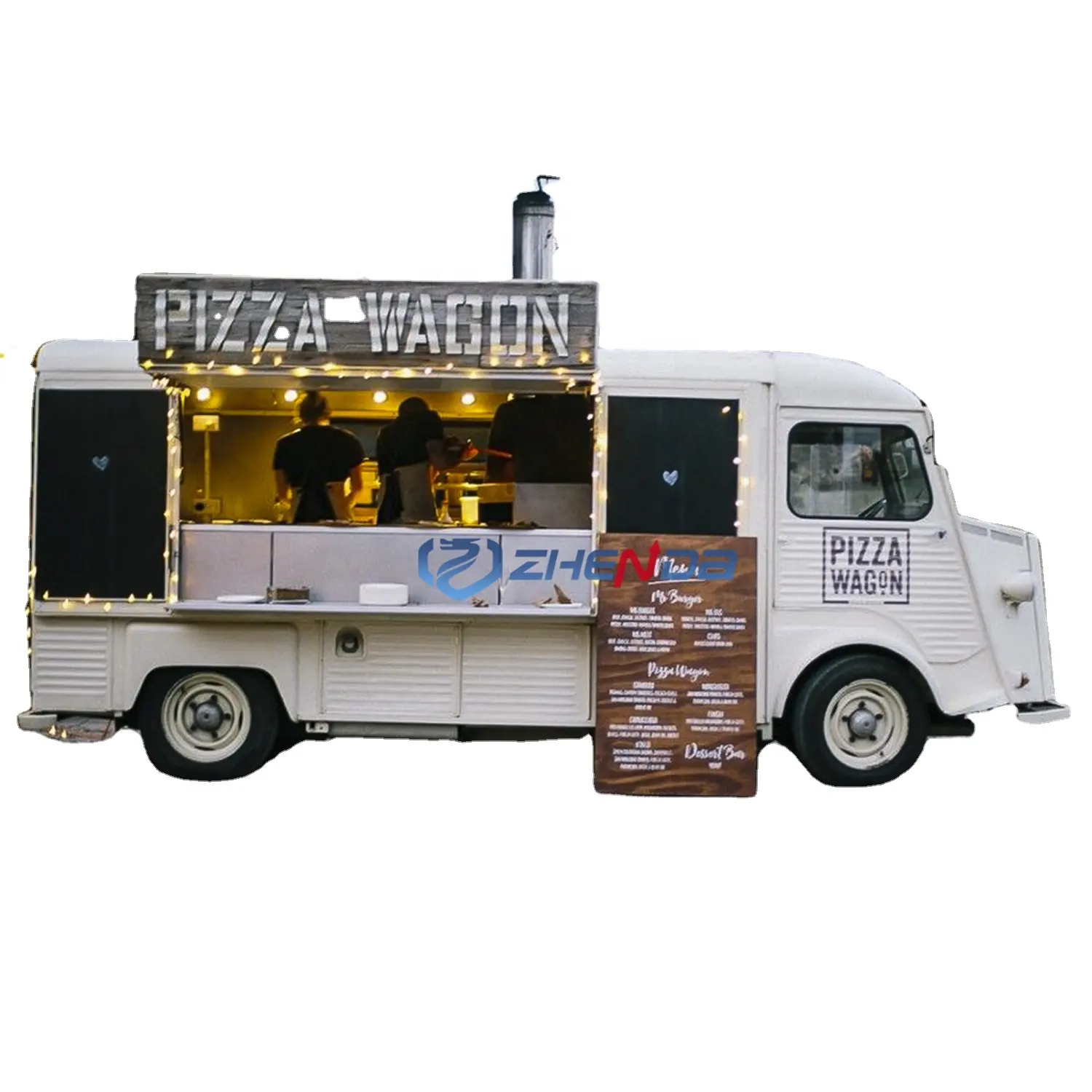 Camión de comida rápida de calle Popular personalizado de fábrica/remolque de comida de furgoneta de coche usado con refrigerador