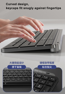 Multi-Device Rechargeable Compact Full Size Bluetooth <strong>Keyboard</strong> Wireless <strong>Keyboard</strong> with <strong>Numeric</strong> Keypad for MacBook Laptop iPad - Product Image 5