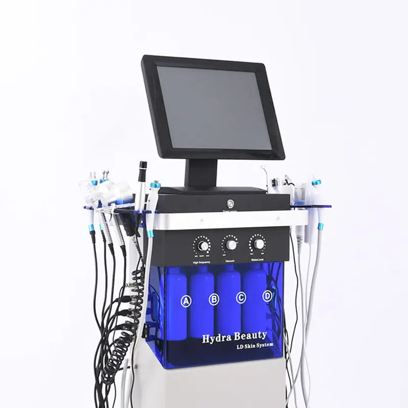 LOWPRICE 14 en 1 h2o2 oxygène machine faciale hydra maquina de hidra faciale pour clinique de beauté salon d'affaires